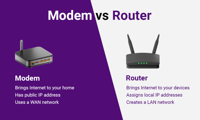 تفاوت مودم و روتر