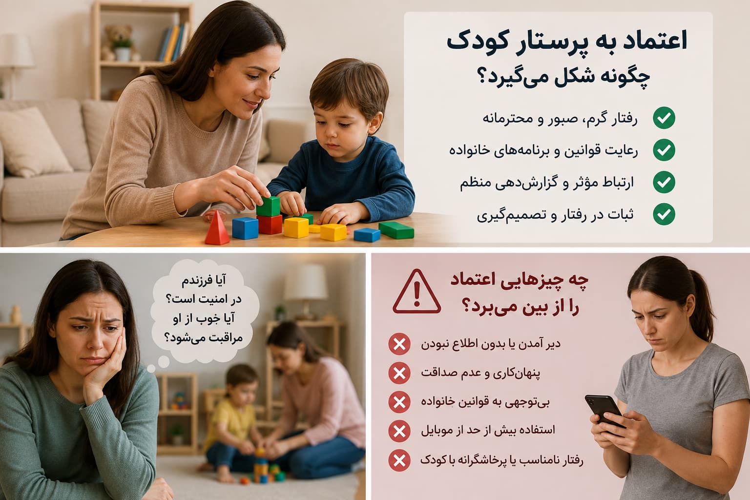 اعتماد والدین و اعتماد کودک دو موضوع متفاوت هستند